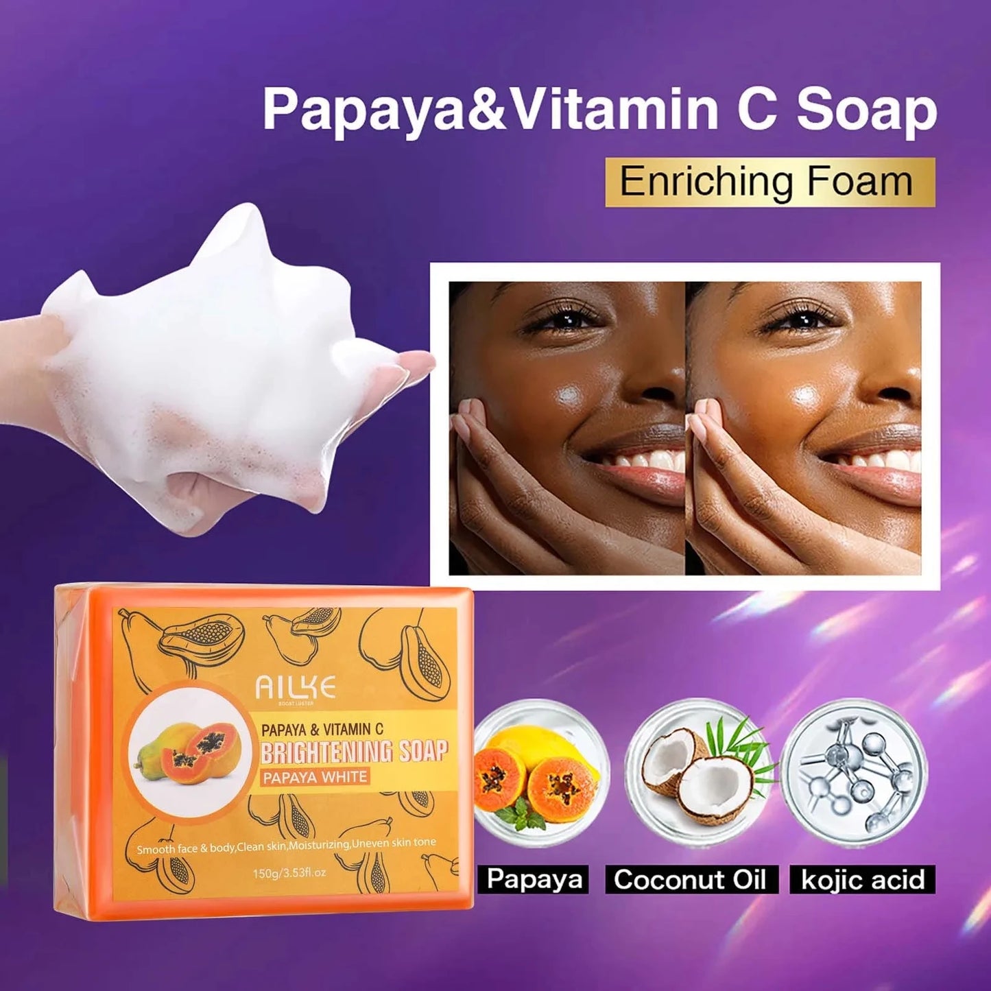 AILKE Bleaching Skin Care, With Double Glutathione, Lightening, Moisturizing, Remove Dark Spots, Melanin, For Men and Women