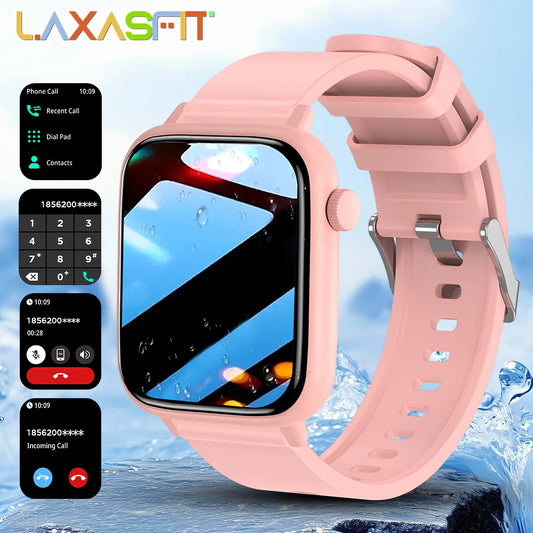 LAXASFIT New Smart Watch Bluetooth Call 24/7 Heart Rate Monitor IP68 Waterproof 100+ Sport Mode Smartwatch for Men Women